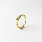 Nature Gold Branch Ring with color Zircon. Gold Plated Sterling Silver 925 Twig Ring, Handmade Minimalist Jewelry