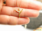 Gold Cross Necklace, Tree Branch Pendant, Handmade Nature Jewelry, Gift for Faith and Protection, Eco Sustainable Sterling Silver 925