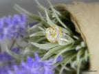 Gold Disc Flower Ring, Handmade Minimalist Jewelry, Organic Forest Band, Gift for Health and Longevity, Sterling Silver 925
