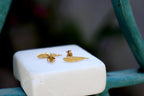 Solid Gold Olive Leaf Studs, Handmade Minimalist Jewelry, Dainty Tree Earrings, Gift for Health and Longevity, Real Gold (9K, 14K, 18K)