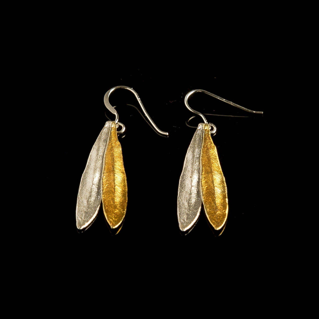Real Olive Leaf Earrings, Handmade Statement Jewelry, Organic Tree Dangles, Gift for Health and Luck, Sterling Silver 925