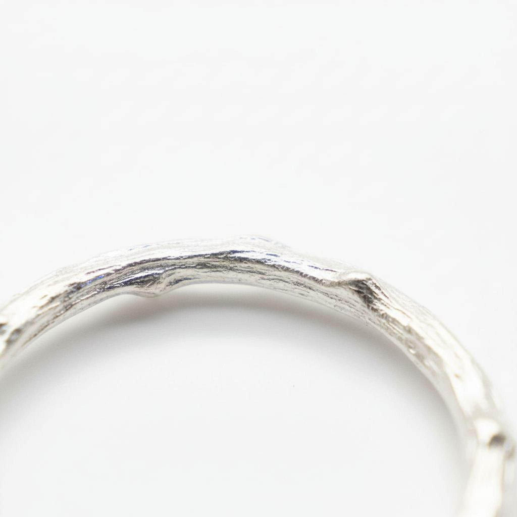 Dainty Branch Ring, Handmade Minimalist Jewelry, Organic Promise Band, Eco Gift for Vitality & Luck, Gold or Sterling Silver 925