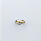 Two-Tone Olive Twig Ring, Handmade Minimalist Jewelry, Organic Branch Band, Gift for Health and Longevity, Sterling Silver 925