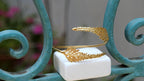 Real Fern Leaf Gold Cuff, Handmade Nature Jewelry, Organic Forest Bracelet, Gift for Growth, Eco Sustainable Sterling Silver 925