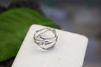 Real Jasmine Branch Gold Ring, Handmade Minimalist Jewelry, Organic Nature Band, Gift for Health & Purity, Sterling Silver 925