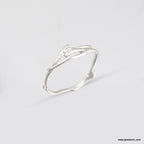 Real Jasmine Branch Ring, Gold Plated Sterling Silver 925 Band, Stack Twig Ring, Handmade Minimalist Jewelry Gift, Birthday Gift for Her