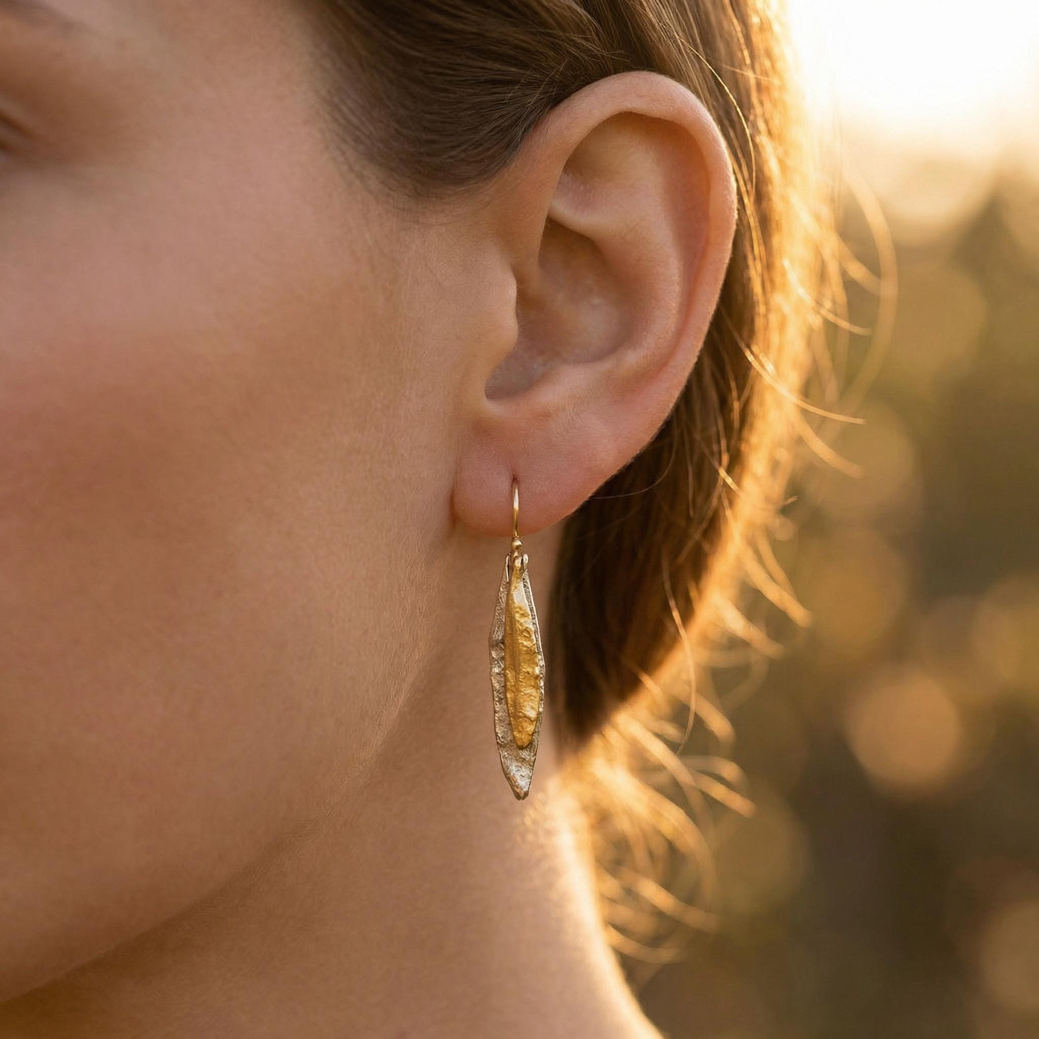 Unique earrings for women. Handmade Sterling Silver 925 jewelry gift for her. Symbolizing peace, protection and fertility