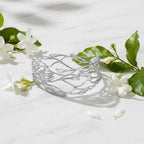 Real Jasmine Branch Bracelet, Handmade Statement Jewelry, Organic Forest Cuff, Boho Gift for Purity & Health, Sterling Silver 925