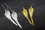 Real Fern Leaf Gold Earrings, Handmade Nature Jewelry, Organic Forest Dangles, Gift for Health & Resilience, Gold or Sterling Silver 925