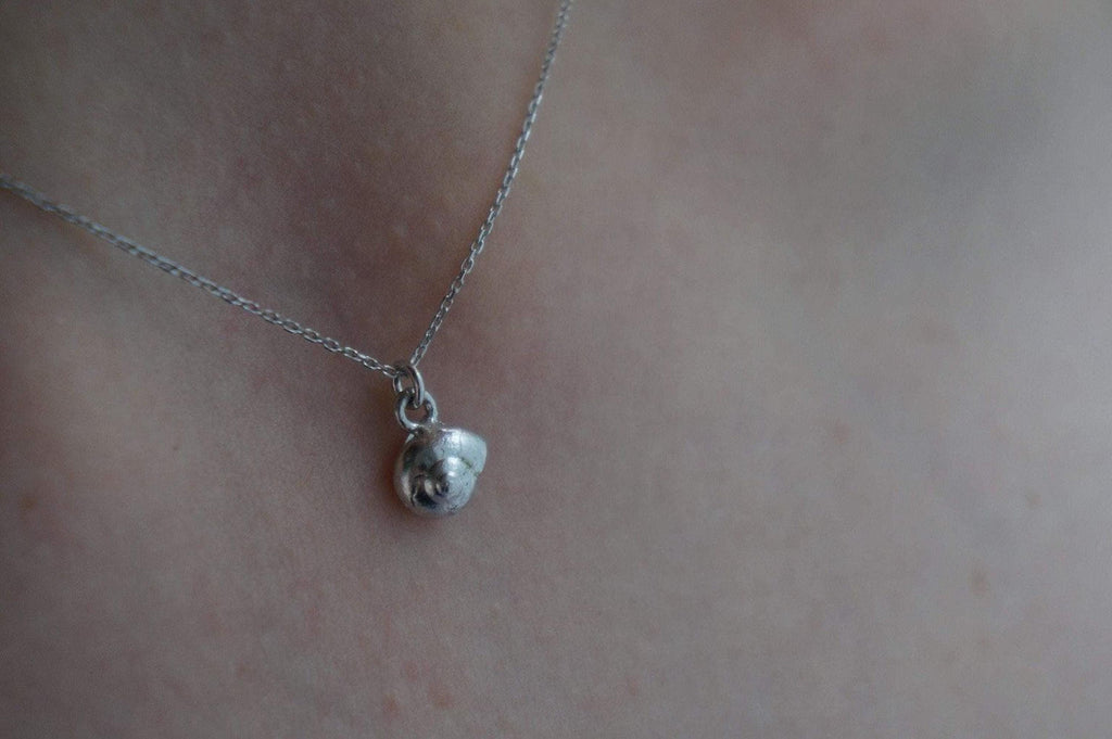 Real Sea Shell Silver Necklace, Handmade Minimalist Jewelry, Dainty Beach Pendant, Gift for Wisdom & Resilience, Sterling Silver 925