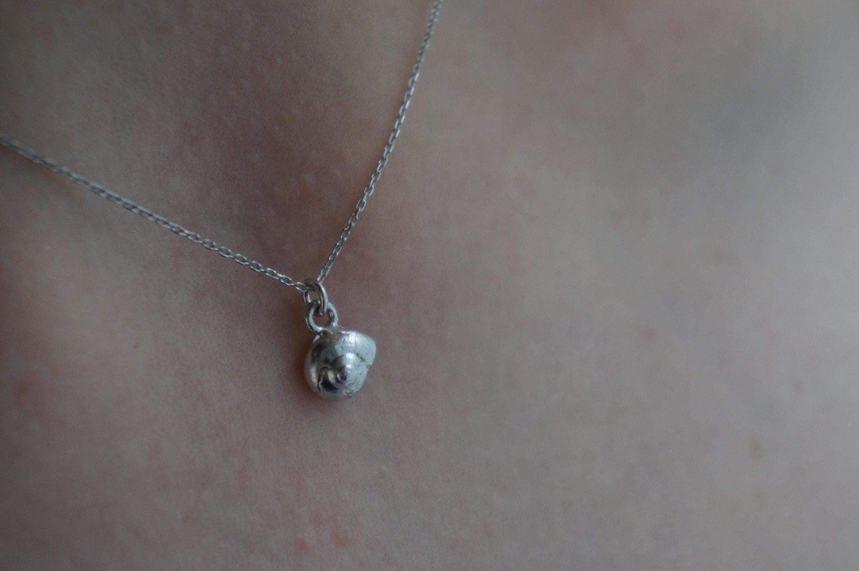 Real Sea Shell Silver Necklace, Handmade Minimalist Jewelry, Dainty Beach Pendant, Gift for Wisdom & Resilience, Sterling Silver 925