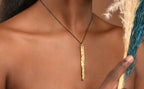 Gold Tree Bark Necklace, Handmade Nature Jewelry, Organic Statement Pendant, Eco Gift for Protection & Luck, Sustainable Sterling Silver 925