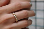 Real Olive Branch Gold Ring, Handmade Minimalist Jewelry, Organic Twig Band, Gift for Victory & Health, Eco Sustainable Sterling Silver 925