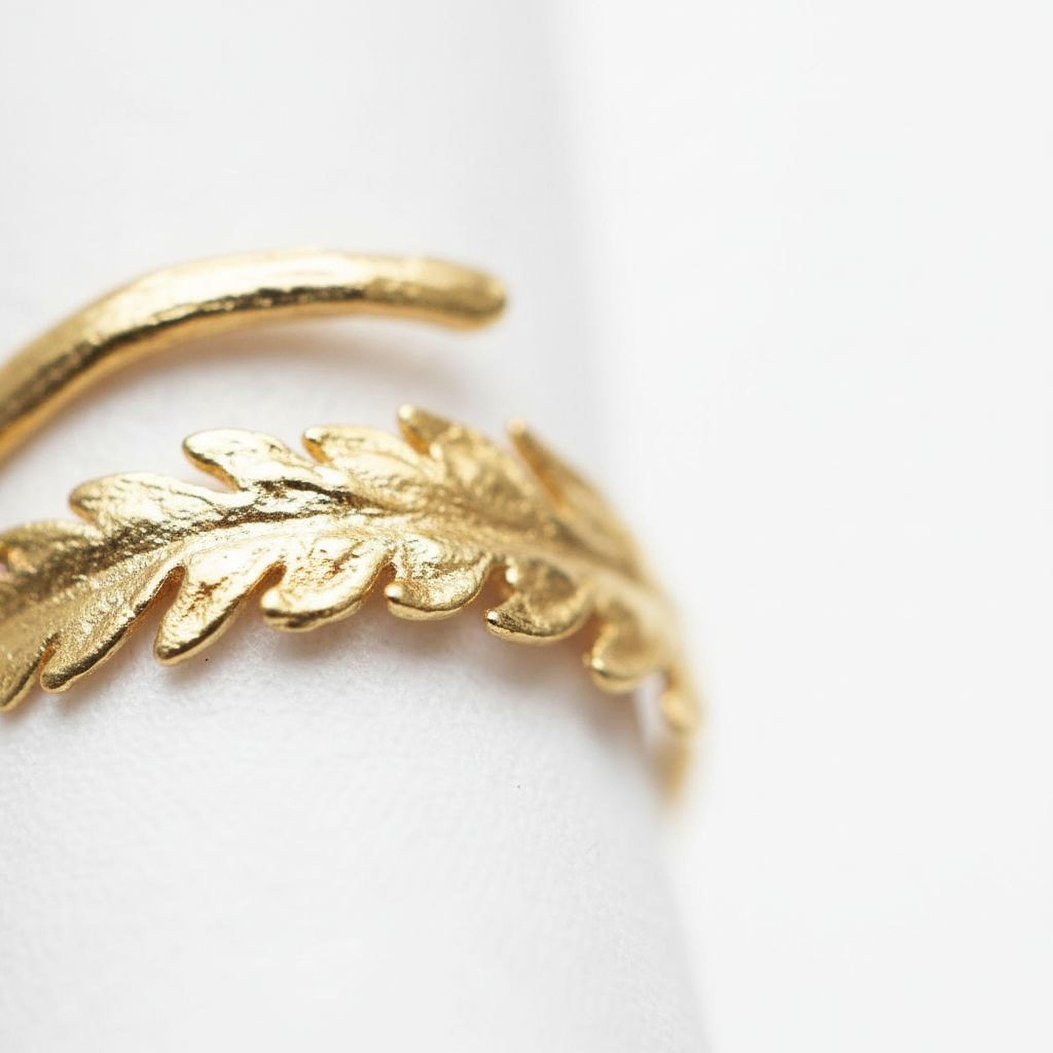 Real Fern Leaf Ring, Handmade Nature Jewelry, Organic Minimalist Band, Gift for Luck & Rejuvenation, Gold or Sterling Silver 925