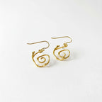Jasmine Twig Spiral Earrings, Handmade Nature Jewelry, Organic Forest Dangles, Gift for Purity & Longevity, Gold or Sterling Silver 925