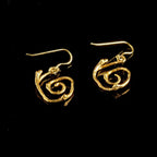 Jasmine Twig Spiral Earrings, Handmade Nature Jewelry, Organic Forest Dangles, Gift for Purity & Longevity, Gold or Sterling Silver 925