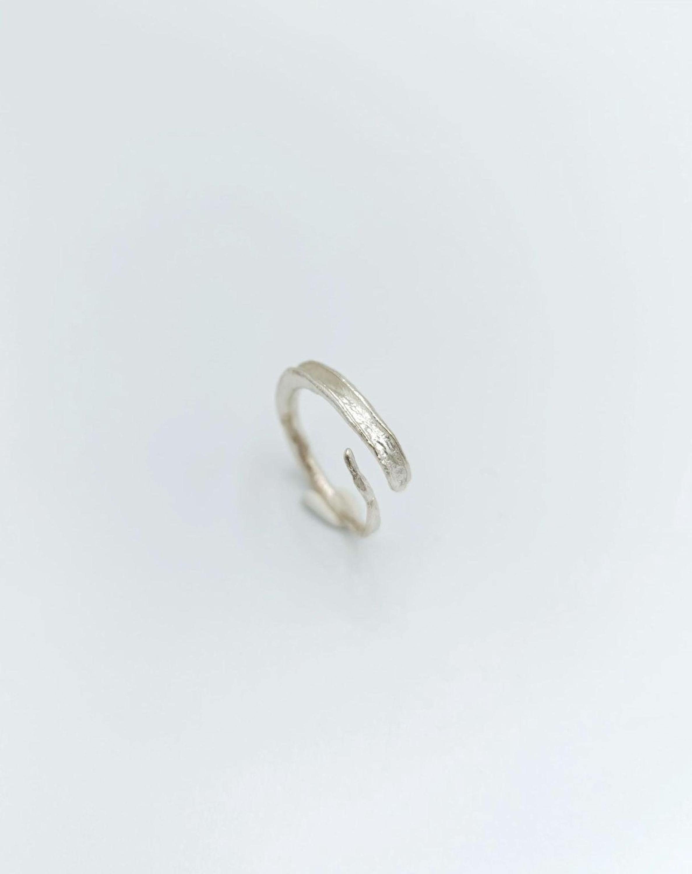 Gold  Olive Twig Ring, Handmade Minimalist Jewelry, Natural Stack Band, Gift for Good Fortune, Eco Sustainable Sterling Silver 925