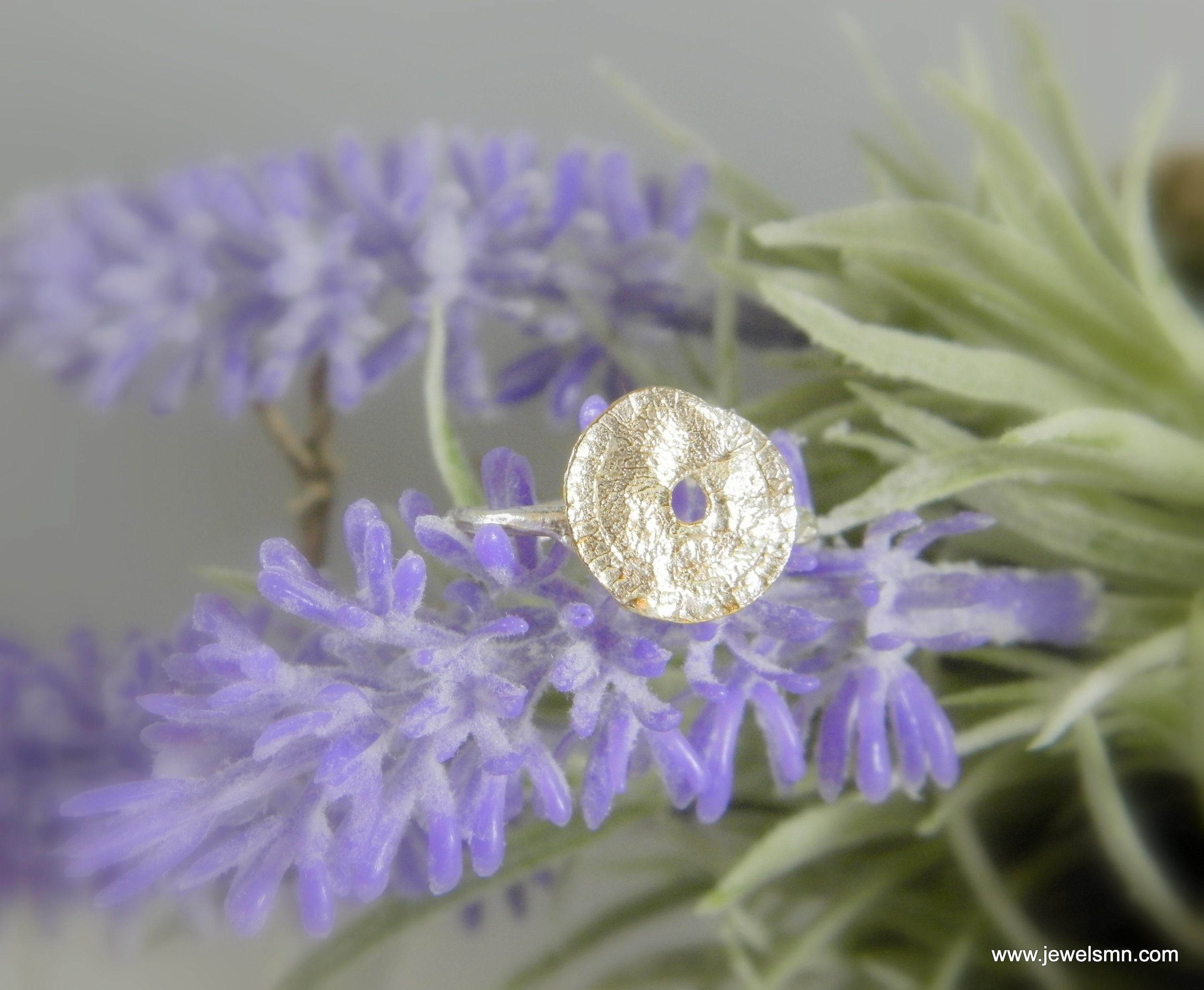 Real Leaf Loop Ring, Handmade Minimalist Jewelry, Botanical Silver Band, Gift for Luck & Longevity, Eco Sustainable Sterling Silver 925