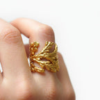 Real Juniper Branch Gold Ring, Handmade Nature-Inspired Jewelry, Organic Forest Band, Gift for Longevity & Health, Sterling Silver 925