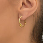 Solid Gold Jasmine Branch Earrings, Handmade Twig Jewelry, Organic Minimalist Hoops, Gift for Purity & Longevity, Real Gold (9K, 14K, 18K)