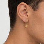 Solid Gold Jasmine Branch Earrings, Handmade Twig Jewelry, Organic Minimalist Hoops, Gift for Purity & Longevity, Real Gold (9K, 14K, 18K)
