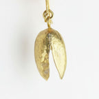 Real Pistachio Earrings, 14K Gold Plated Brass Jewelry, Gold Drop Earrings, Handmade Minimalist Jewelry Gift, Gift for Her