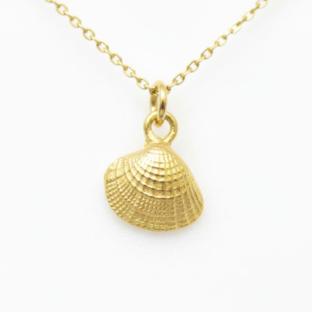 Dainty Sea Shell Necklace, Handmade Minimalist Jewelry, Summer Pendant, Gift for Longevity and Renewal, Sustainable Sterling Silver 925