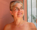 Gold Disc Flower Necklace, Handmade Minimalist Jewelry, Organic Nature Pendant, Gift for Health and Longevity, Sterling Silver 925