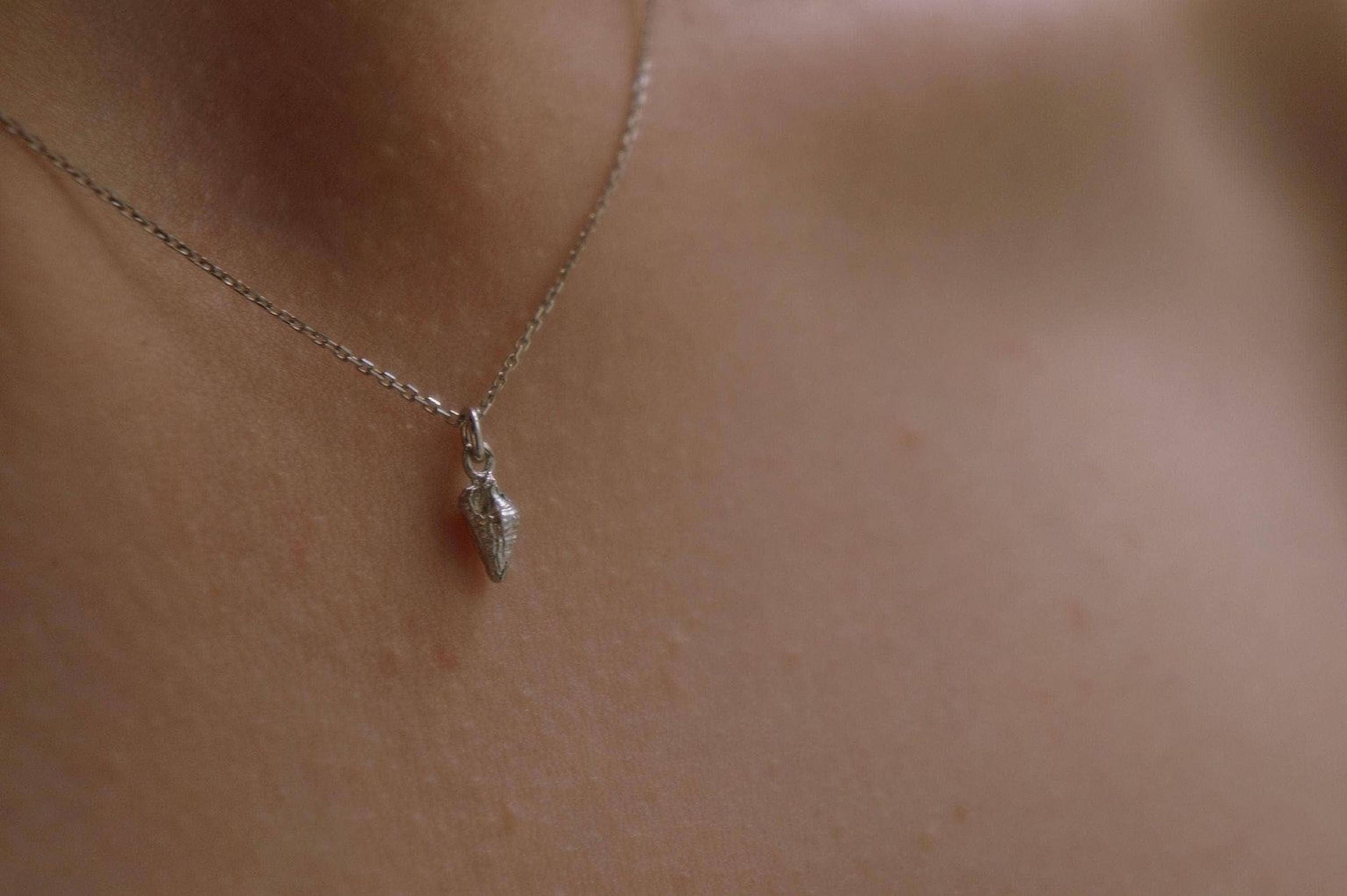 Real Sea Shell Pendant, Handmade Minimalist Jewelry, Dainty Beach Necklace, Gift for Health and Longevity, Sterling Silver 925