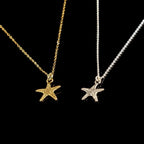 Solid Gold Starfish Pendant, Handmade Minimalist Jewelry, Ocean Pendant for Beach, Gift for Health and Longevity, Real Gold (9K, 14K, 18K)