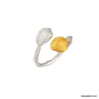 Dainty Gold Clam Ring, Handmade Minimalist Jewelry, Organic Ocean Band, Gift for Health and Longevity, Eco Sustainable Sterling Silver 925