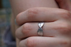 Real Rose Leaf Ring, Handmade Minimalist Jewelry, Organic Forest Band, Gift for Passion & Luck, Eco Sustainable Sterling Silver 925