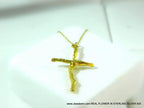 Gold Cross Necklace, Handmade Nature Jewelry, Organic Branch Pendant, Gift for Faith & Protection, Sterling Silver 925 Twig