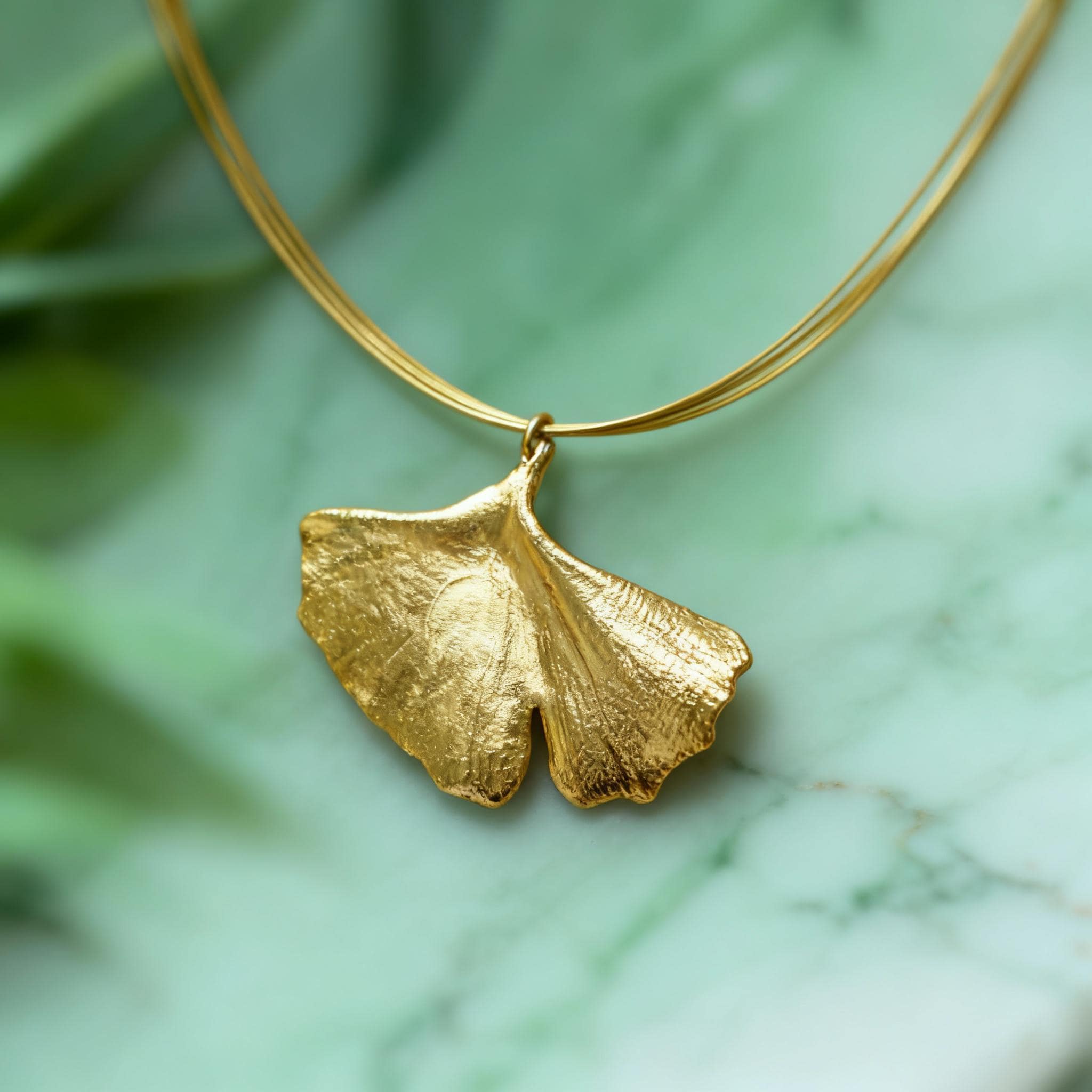 Real Ginkgo Biloba Leaf Necklace, 14K Gold Plated Sterling Silver 925 Pendant, Handmade Statement Boho Jewelry Gift, Birthday Gift for Women