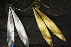 Real Olive Leaf Earrings, Handmade Nature Jewelry, Organic Tree Dangles, Boho Gift for Luck & Health, Eco Sustainable Sterling Silver 925