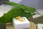 Real Olive Leaf Band, Handmade Minimalist Jewelry, Organic Two-Tone Band, Eco Gift for Success & Luck, Gold or Sterling Silver 925