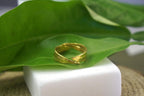 Real Olive Leaf Band, Handmade Minimalist Jewelry, Organic Two-Tone Band, Eco Gift for Success & Luck, Gold or Sterling Silver 925