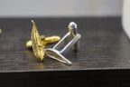 Olive Leaf Cufflinks for Men's Suit, 14K Gold Plated Brass, Wedding Gift for Men, Men's Suit Accessories