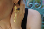 Real Rose Leaf Earrings, 14K Gold Plated Brass Drops Earrings, Handmade Boho Jewelry Gift, Birthday Gift for Women, Eco Jewelry