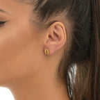 Real Coffee Bean Earrings, 14K Gold Plated Brass Stud Earrings, Handmade Minimalist Jewelry Gift, Minimalist Gold Studs