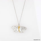 Real Butterfly Silver Necklace, Handmade Nature Jewelry, Organic Chain Pendant, Gift for Freedom & Beauty, Sterling Silver 925