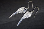 Real Fern Leaf Gold Earrings, Handmade Nature Jewelry, Organic Forest Dangles, Gift for Health & Resilience, Gold or Sterling Silver 925