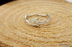 Silver Jasmine Branch Ring, Sterling Silver 925 Band, Handmade Minimalist Jewelry Gift, Birthday Gift for Women, Gift for Purity and Focus