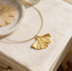 Real Ginkgo Biloba Leaf Necklace, Handmade Nature Jewelry, Organic Forest Pendant, Gift for Longevity & Success, Sterling Silver 925