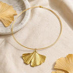 Real Ginkgo Biloba Leaf Necklace, Handmade Nature Jewelry, Organic Forest Pendant, Gift for Longevity & Success, Sterling Silver 925