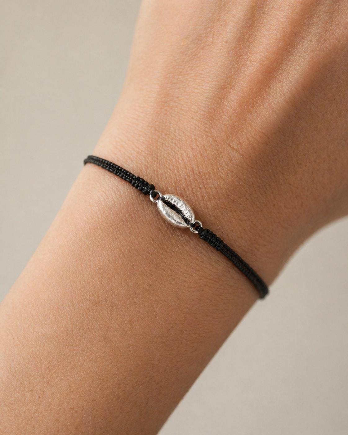 Silver Coffee Bean Bracelet, Handmade Minimalist Jewelry, Dainty Organic Gift for Coffee Lovers, Symbol of Energy, Sterling Silver 925