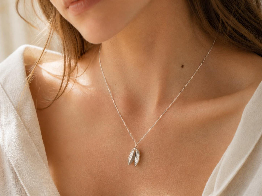 Real Pistachio Silver Pendant, Handmade Minimalist Jewelry, Organic Tree Necklace, Gift for Good Fortune & Health, Sterling Silver 925