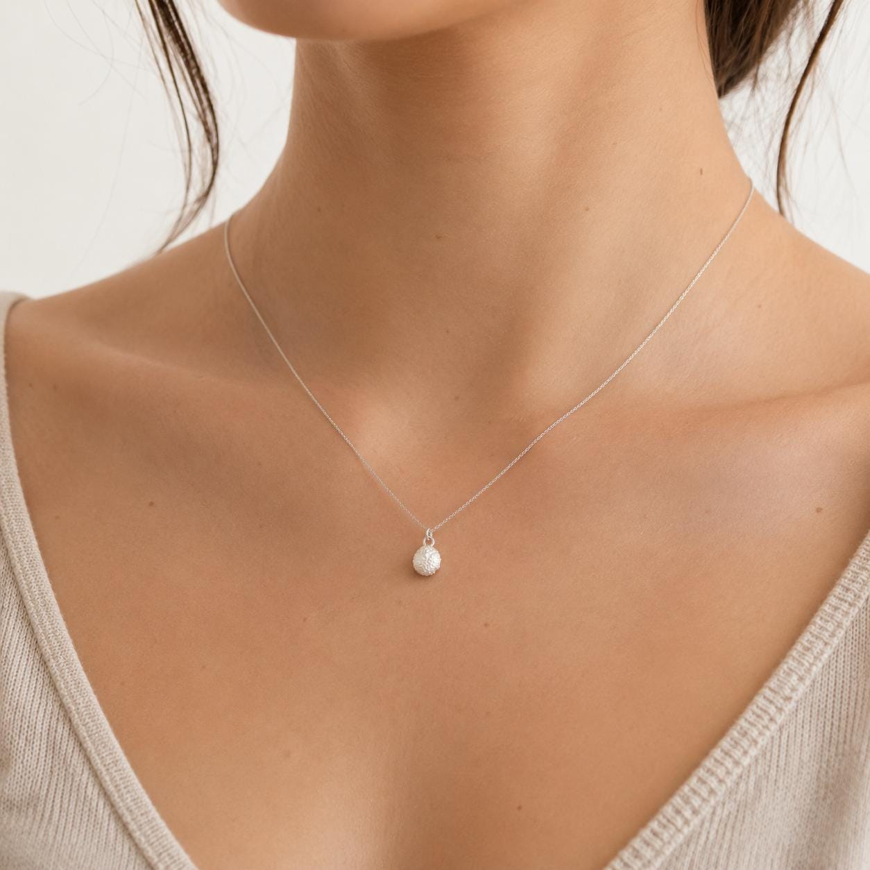 Real Sea Urchin Pendant, Sterling Silver 925 Dainty Necklace, Handmade Minimalist Jewelry Gift, Birthday Gift for Women, Boho Nature Fashion