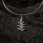 Real Juniper Branch Necklace, Handmade Nature Jewelry, Organic Forest Pendant, Gift for Victory & Health, Sterling Silver 925
