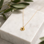 Real Chamomile Flower Necklace, 14K Gold Plated Sterling Silver 925 Pendant, Handmade Minimalist Jewelry Gift, Birthday Boho Gift for Women